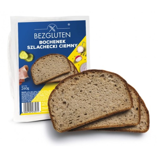 Chleb bezglutenowy Bochenek szlachecki ciemny Bezgluten 260g