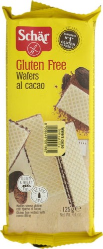 Bezglutenowe wafelki Schar z kremem kakaowym 125g