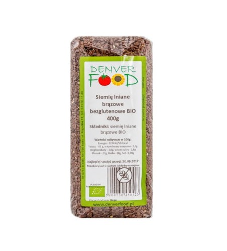 Siemię lniane brązowe BIO bezglutenowe 400g