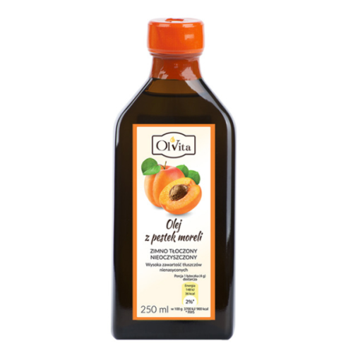 Olej z pestek moreli tłoczony na zimno nierafinowany z witaminą B17, 250ml