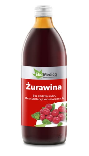Sok z żurawiny na kamienie nerkowe bez cukru 500ml