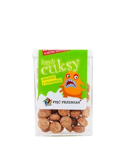 Cukierki jabłkowe z cynamonem, z ksylitolem, bez cukru, Pięć Przemian