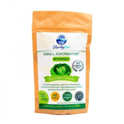 Witamina C, kwas L-askorbinowy z kapusty kiszonej, Skarby Gai, 100g