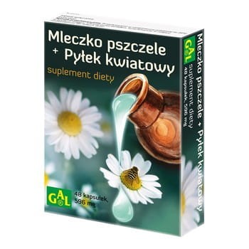 Mleczko pszczele + Pyłek kwiatowy, 48 kapsułek
