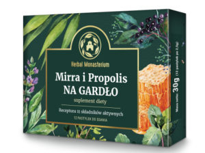 Mirra i propolis na gardło 12 pastylek do ssania
