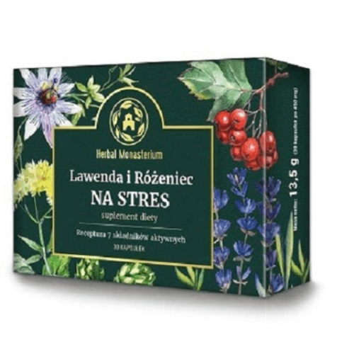 Lawenda i Różeniec na stres i uspokojenie 30kapsułek
