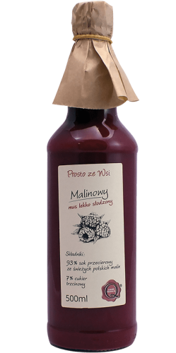 Sok Mus malinowy lekko słodzony 500ml Prosto Ze Wsi
