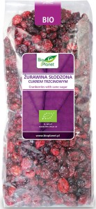 Żurawina suszona słodzona cukrem trzcinowym BIO, 1kg