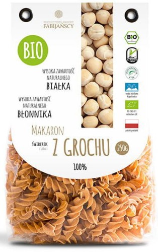 Makaron z grochu świderek BIO, Fabijańscy 250g