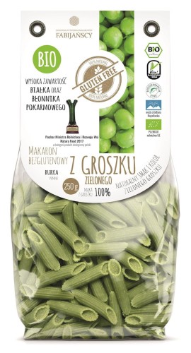 Bezglutenowy makaron z groszku rurka penne, Fabijańscy 250g