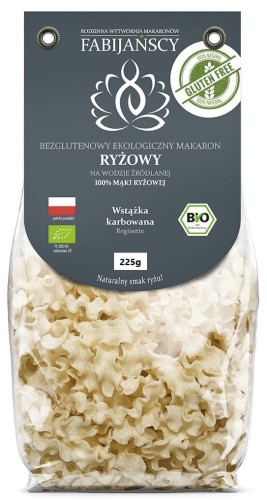 Bezglutenowy makaron ryżowy wstążka karbowana BIO, Fabijańscy 225g