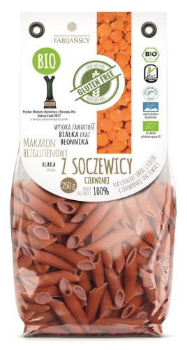 Makaron z czerwonej soczewicy rurka BIO, Fabijańscy 250g