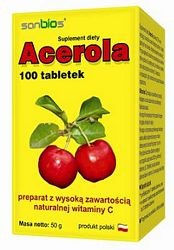 Acerola naturalna witamina C 100tab
