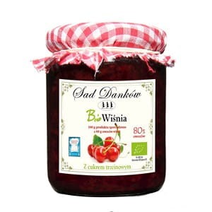 Dżem z wiśni z cukrem trzcinowym BIO, Sad Danków 270g