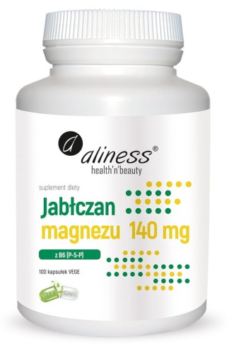 Jabłczan magnezu 140mg z B6, Aliness 100 kapsułek