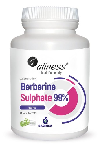 Berberyna Sulphate 99% 400mg, Aliness 60 kapsułek