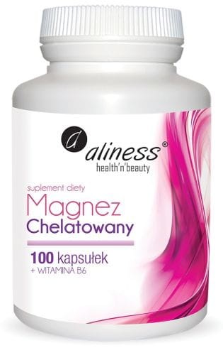 Magnez chelatowany z witaminą B6, Aliness 100 kapsułek