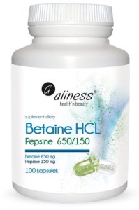 Betaina HCL + Pepsyna, 100 kapsułek