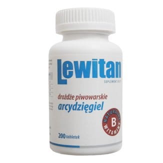 Lewiatan, drożdże piwowarskie i arcydzięgiel, 200 tabetek