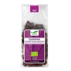 Żurawina słodzona sokiem jabłkowym BIO, 100g