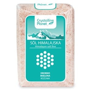 Sól himalajska różowa drobno mielona, Crystalline Planet 600g