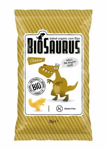 Chrupki kukurydziane Dinosaury serowe BIO, BioSaurus 50g