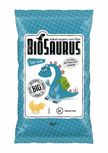 Bezglutenowe chrupki kukurydziane solone BIO, BioSaurus 50g