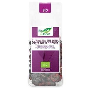 Żurawina suszona cięta niesłodzona BIO, 100g