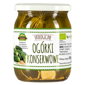 Ogórki konserwowe (na occie jabłkowym) bezglutenowe BIO