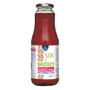 Sok z brzozy z naparem z owoców dzikiej róży bez dodatku cukru 1l