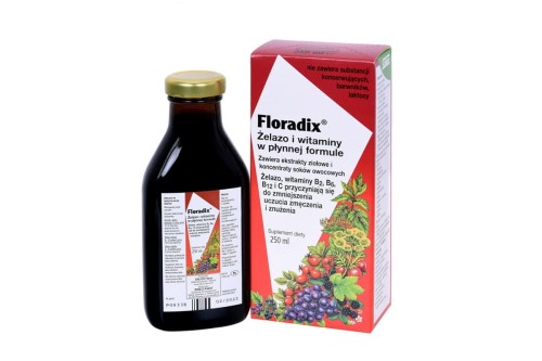 Floradix, żelazo i witaminy, płyn 250ml
