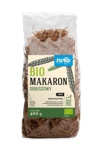Makaron Orkiszowy Pełnoziarnisty Nitki BIO 250g