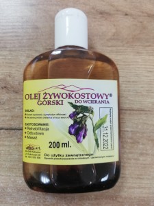 Olej żywokostowy górski z płatkami złota 200ml