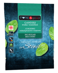 Cukierki eukaliptusowo- miętowe bez cukru ze stewią 50g