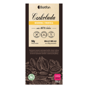 Czekolada deserowa bez cukru  słodzona fruktozą 50g