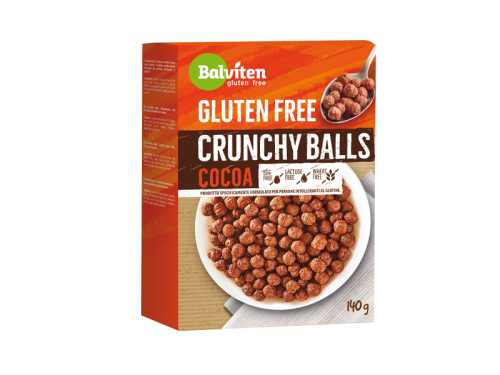 Płatki kukurydziane Kakaowe Kulki Bezglutenowe Balviten - Crunchy Balls 140g