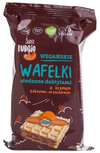 Wafelki z kremem kakaowo- orzechowym słodzone daktylami Bio 120g