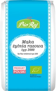 Mąka żytnia razowa typ 2000 bio 1kg