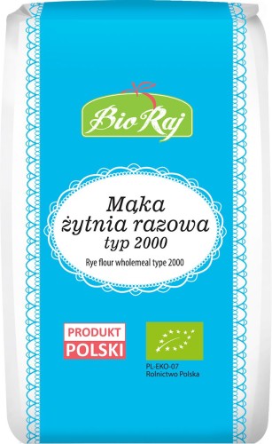 Mąka żytnia razowa typ 2000 bio 1kg