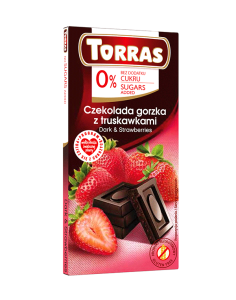 Czekolada gorzka z truskawkami 75g