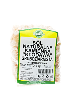 Sól kamienna różowa kłodawska naturalna gruboziarnista niejodowana 1kg 
