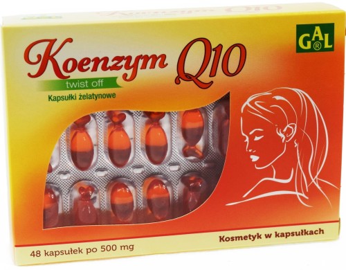 Koenzym Q10 Gal z olejem z wiesiołka i witaminą E na zmarszczki, 48 kapsułek