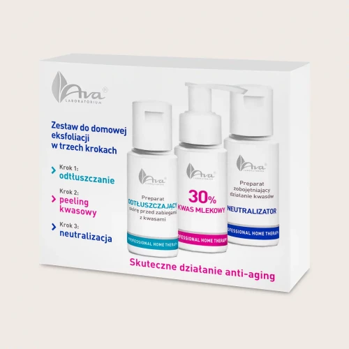 Profesjonalny zestaw do domowej eksfoliacji z kwasem mlekowym 30%