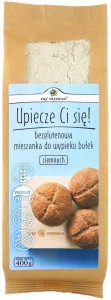 Mieszanka do wypieku bułek ciemnych bez cukru i bez glutenu 400g