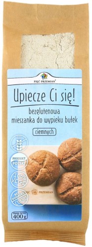 Mieszanka do wypieku bułek ciemnych bez cukru i bez glutenu 400g