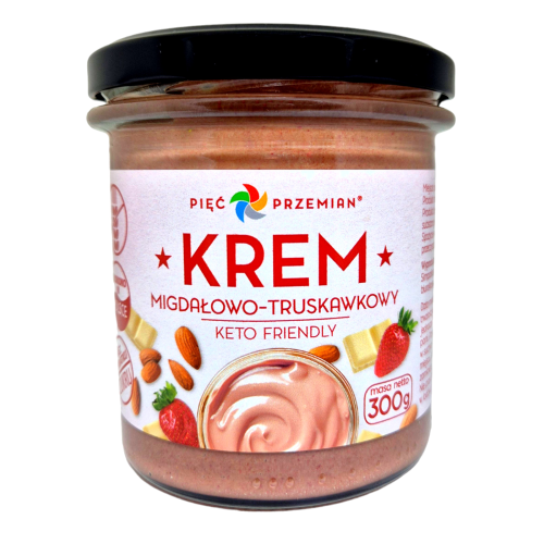 Krem migdałowo- truskawkowy, bez cukru, Keto 300g