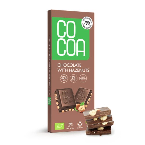 Wegańska czekolada z orzechami laskowymi BIO, 40g
