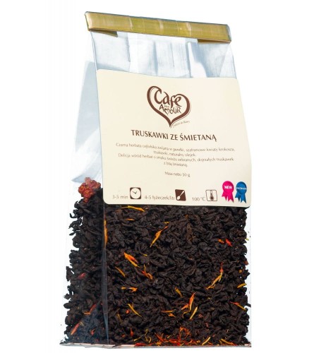 herbata czarna truskawki ze smietana 50g