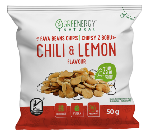 Bób prażony o smaku chili i cytryny 50g