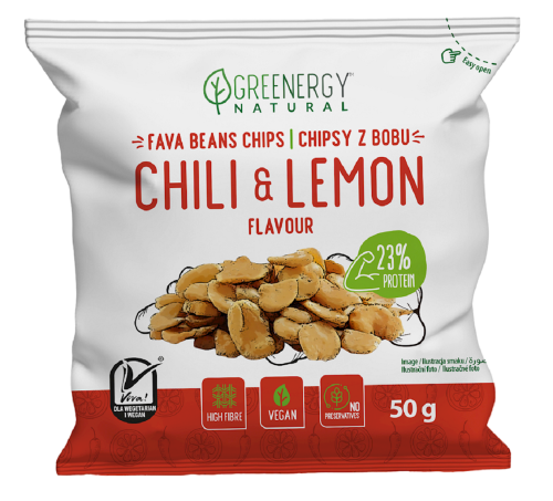 bób rażony o smaku chili i cytryny 50g